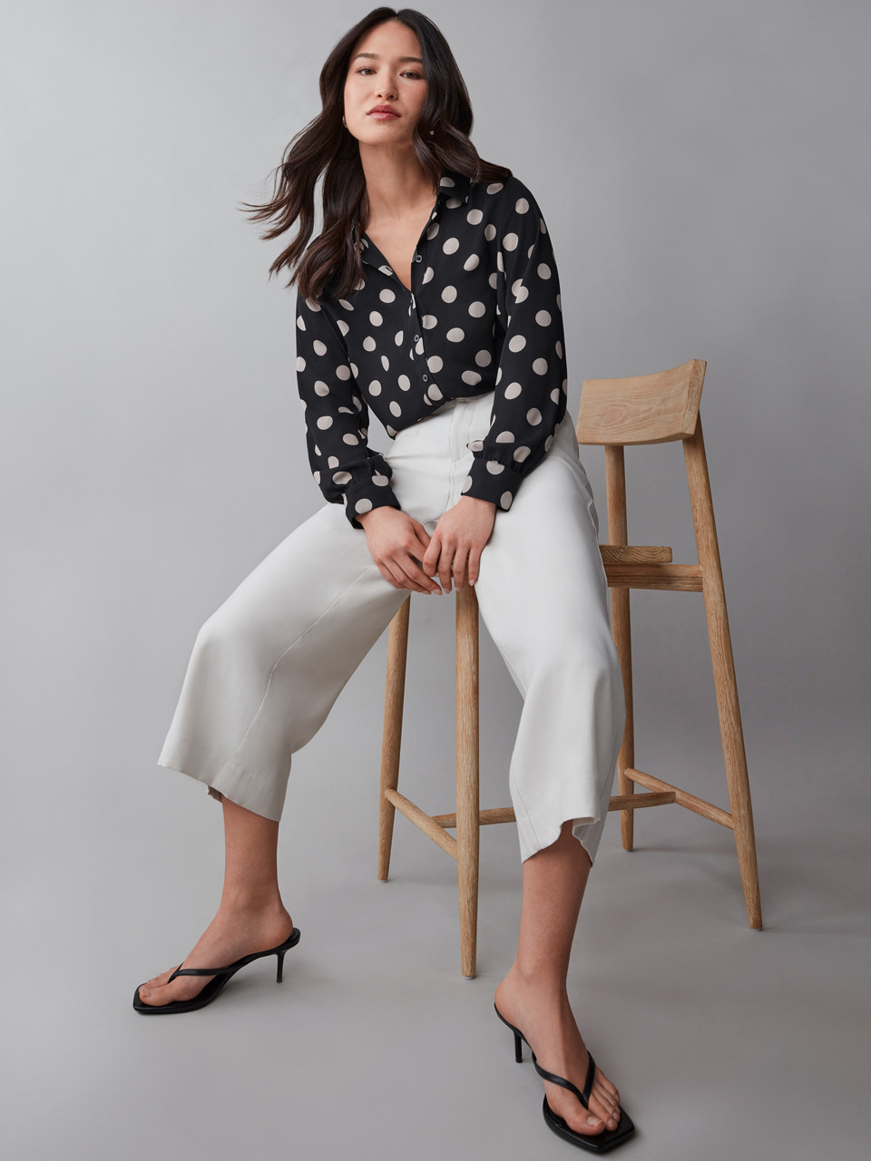 Haylie Wide Crop Pant in Stone