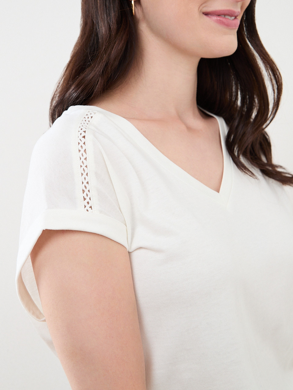 Knit Shoulder Trim T-Shirt