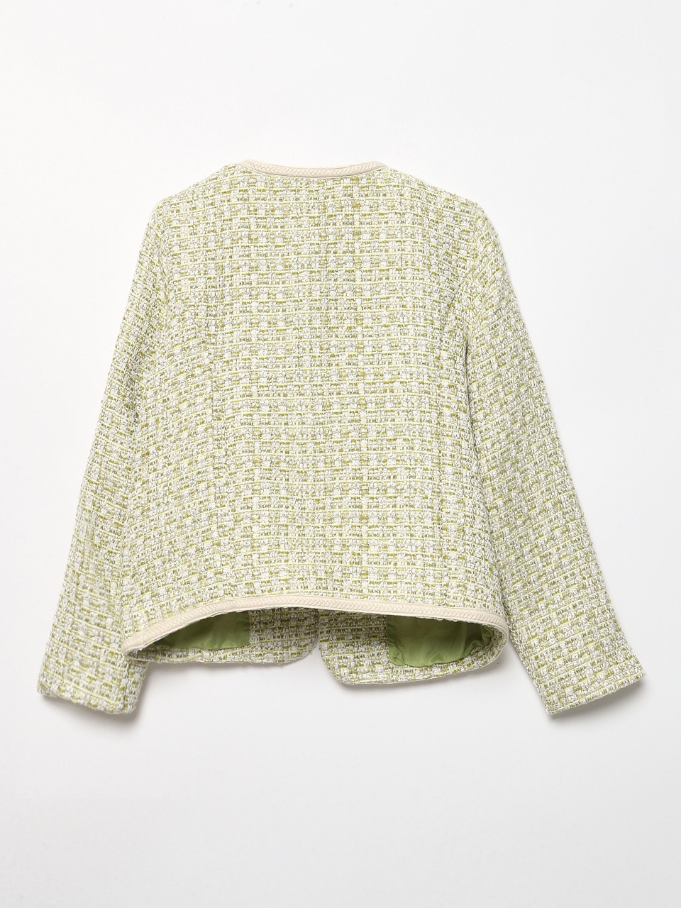 Petite Braided-Trim Blazer in Sage