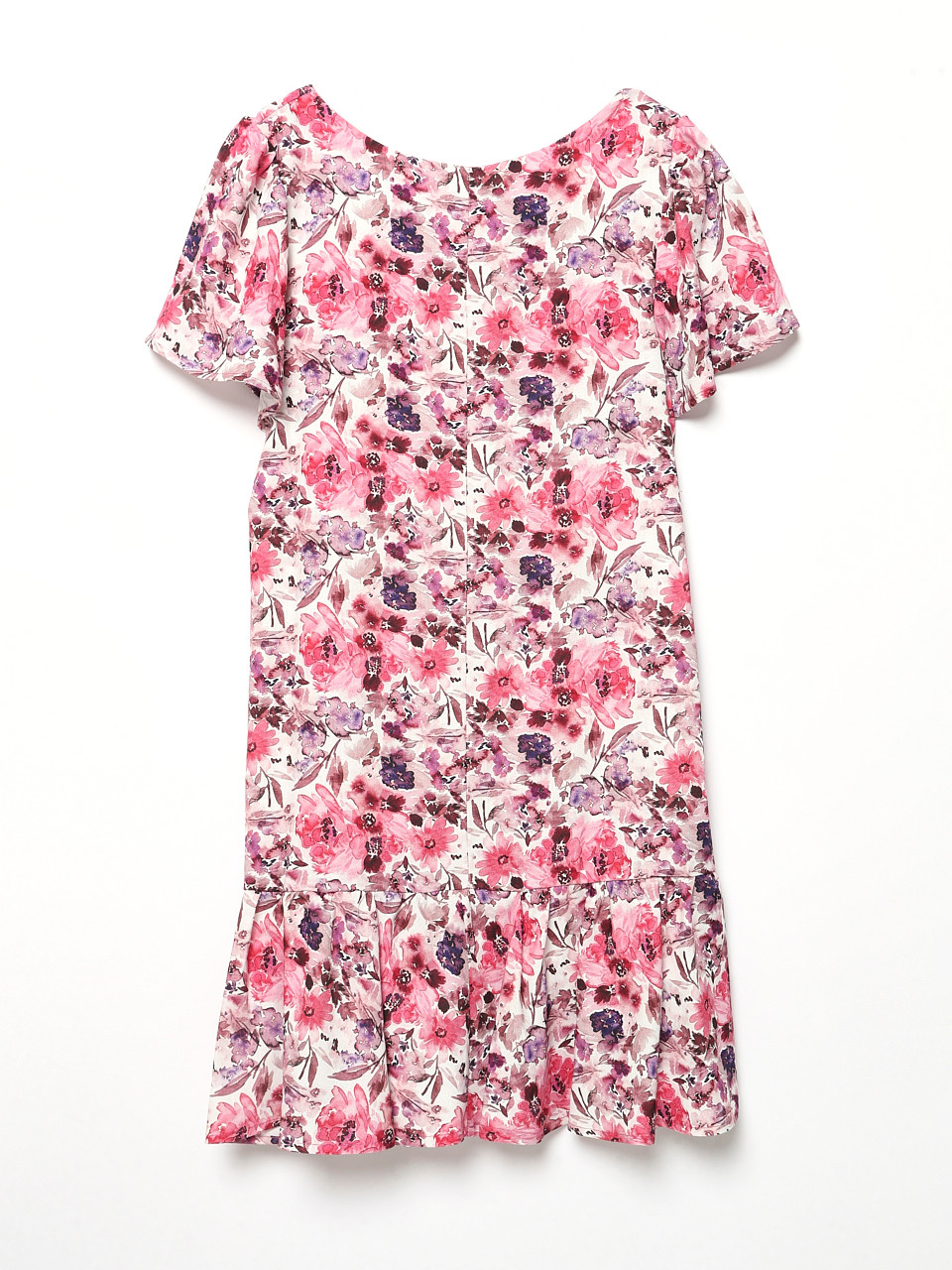 Petite Flutter-Sleeve Scoop Neck Dress