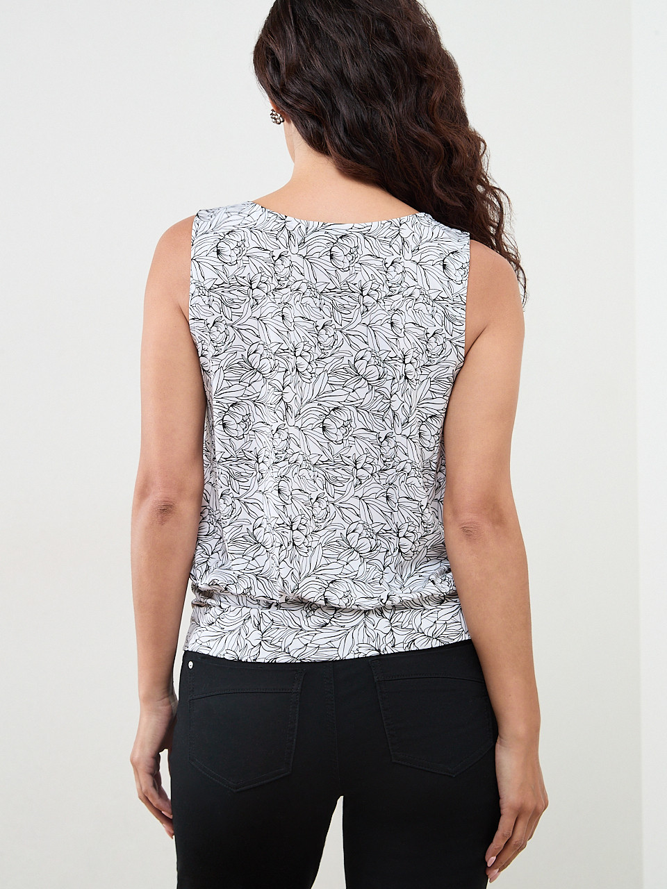 Petite Sleeveless Metal Detail Banded Top