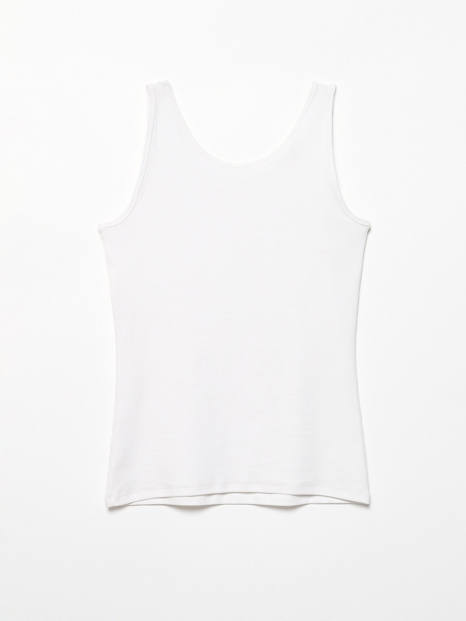 Stretch Cotton U-Neck Tank