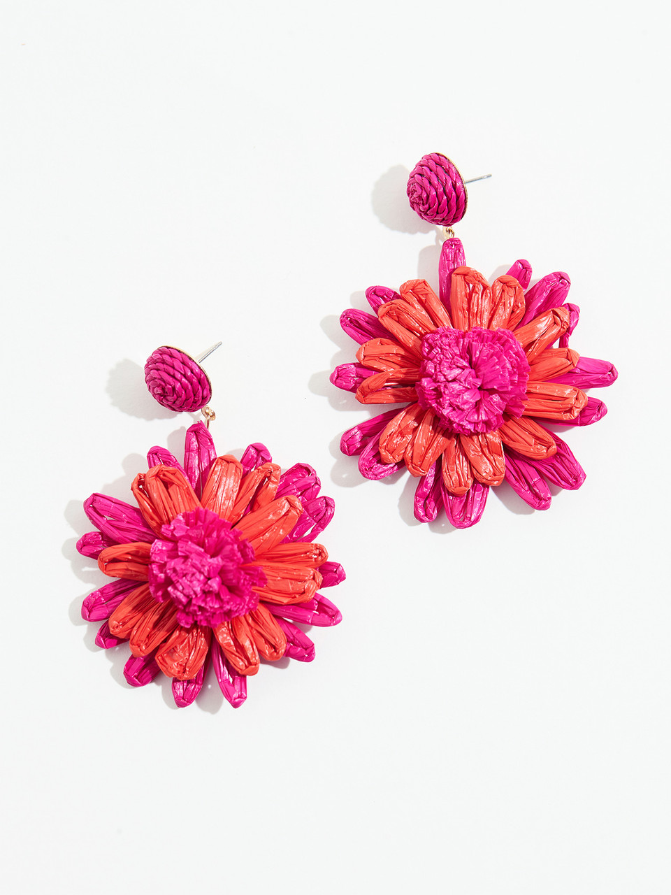 Raffia Flower Statement Earrings Raffia Flower Statement Earrings
