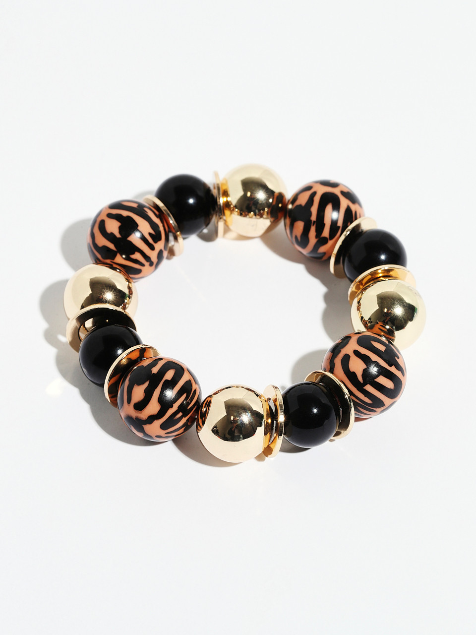 Animal Print Beaded Stretch Bracelet