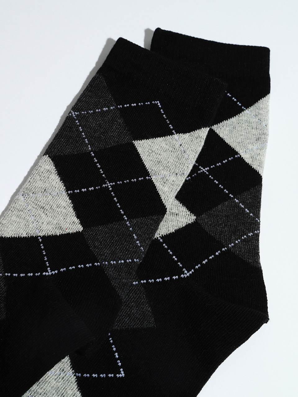 Argyle Patterned Crew Socks