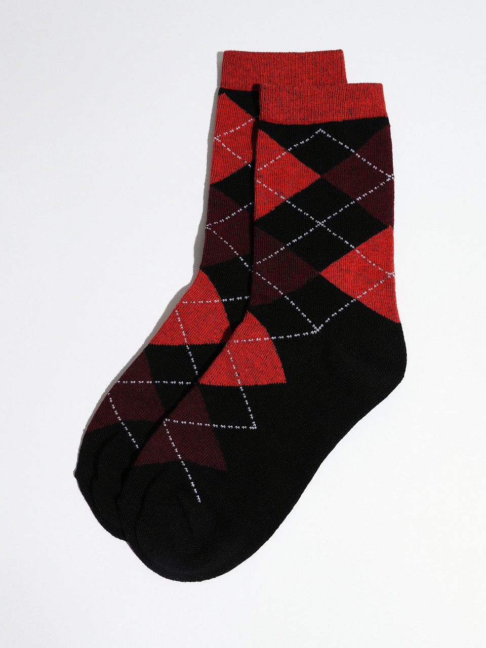 Argyle-Patterned Crew Socks