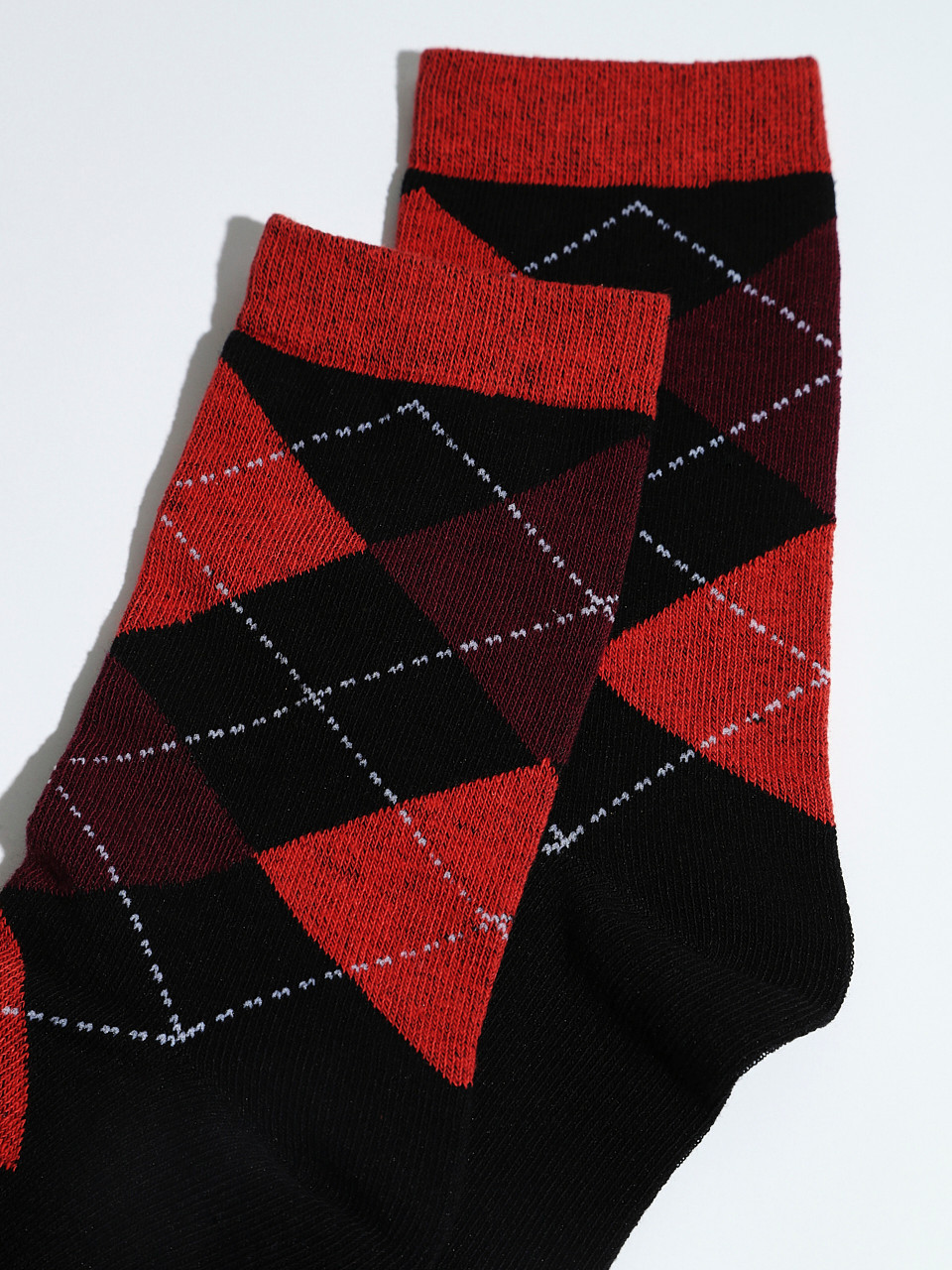 Argyle-Patterned Crew Socks