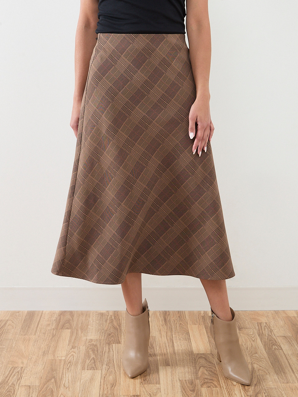 Bias Cut Skirt in Autumn Plaid