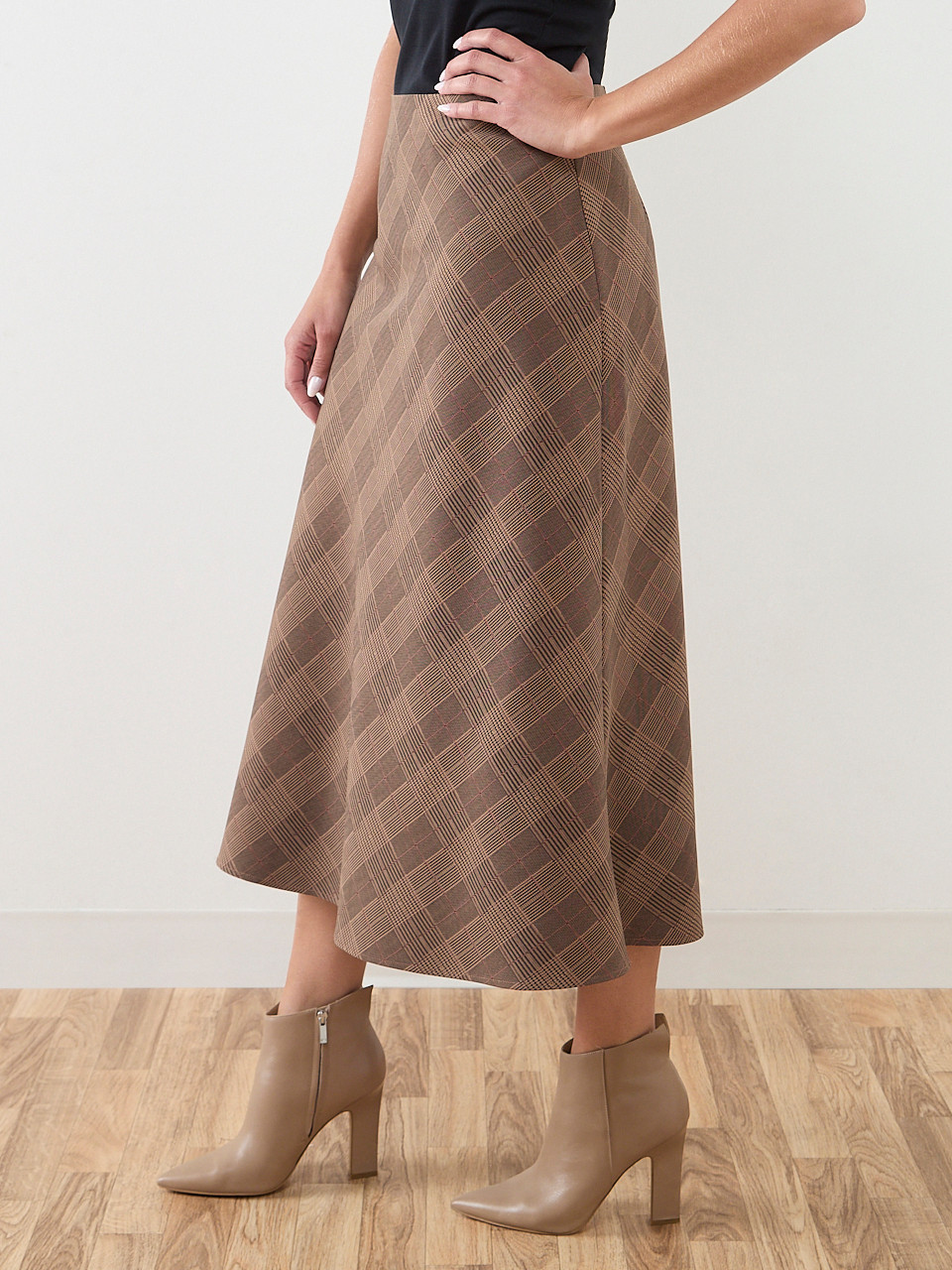 Bias Cut Skirt in Autumn Plaid