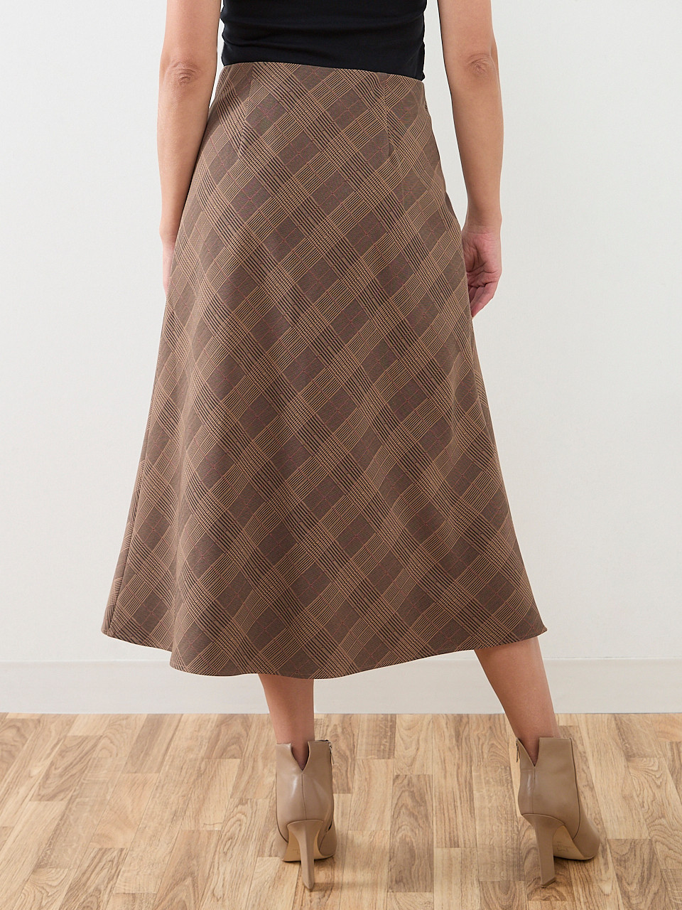 Bias Cut Skirt in Autumn Plaid