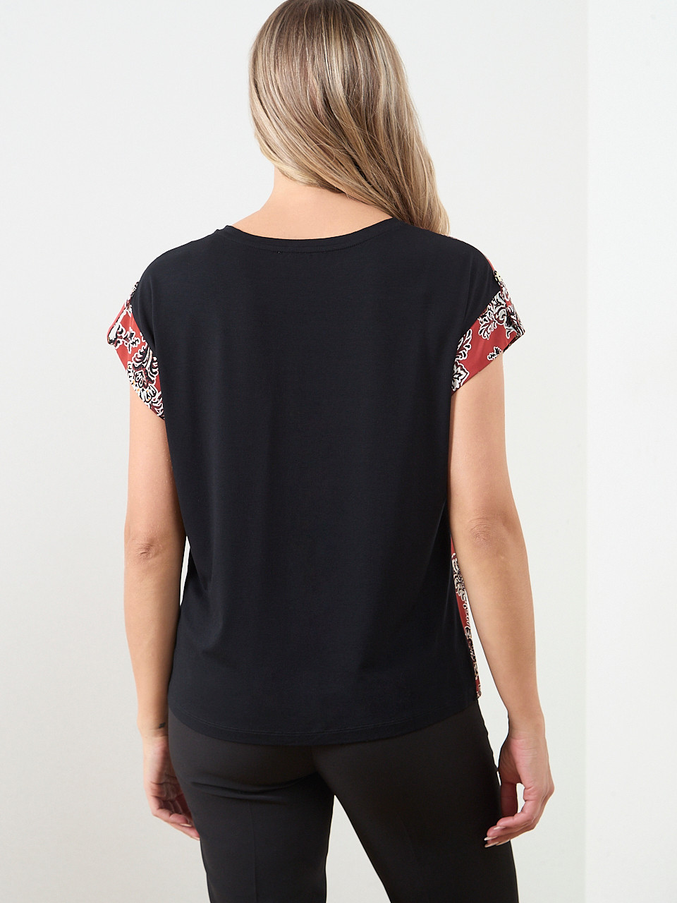 Cap Sleeves Mixed Media Top