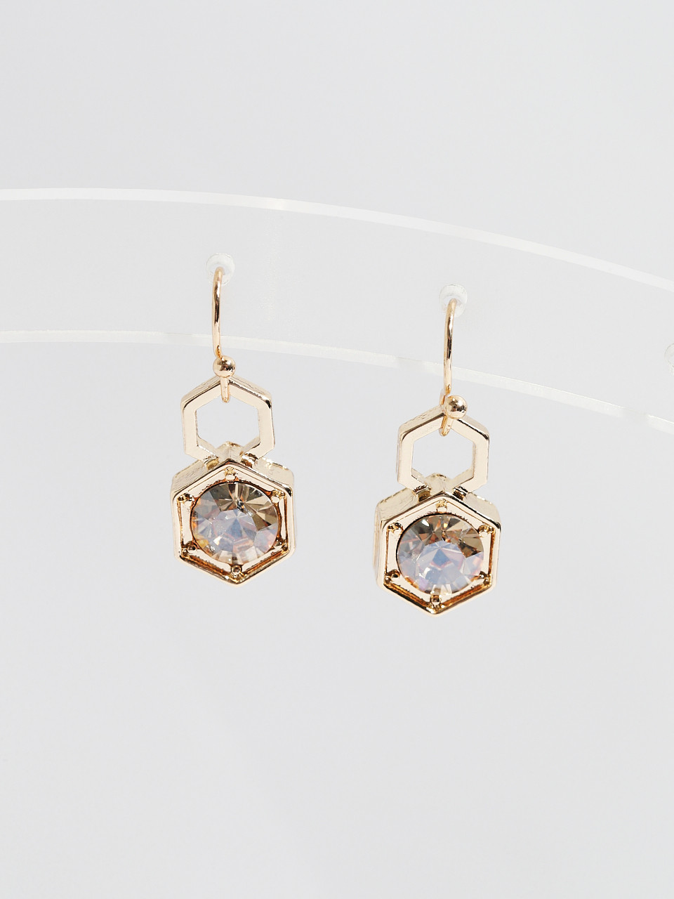 Gold & Cubic Zirconia Drop Earrings