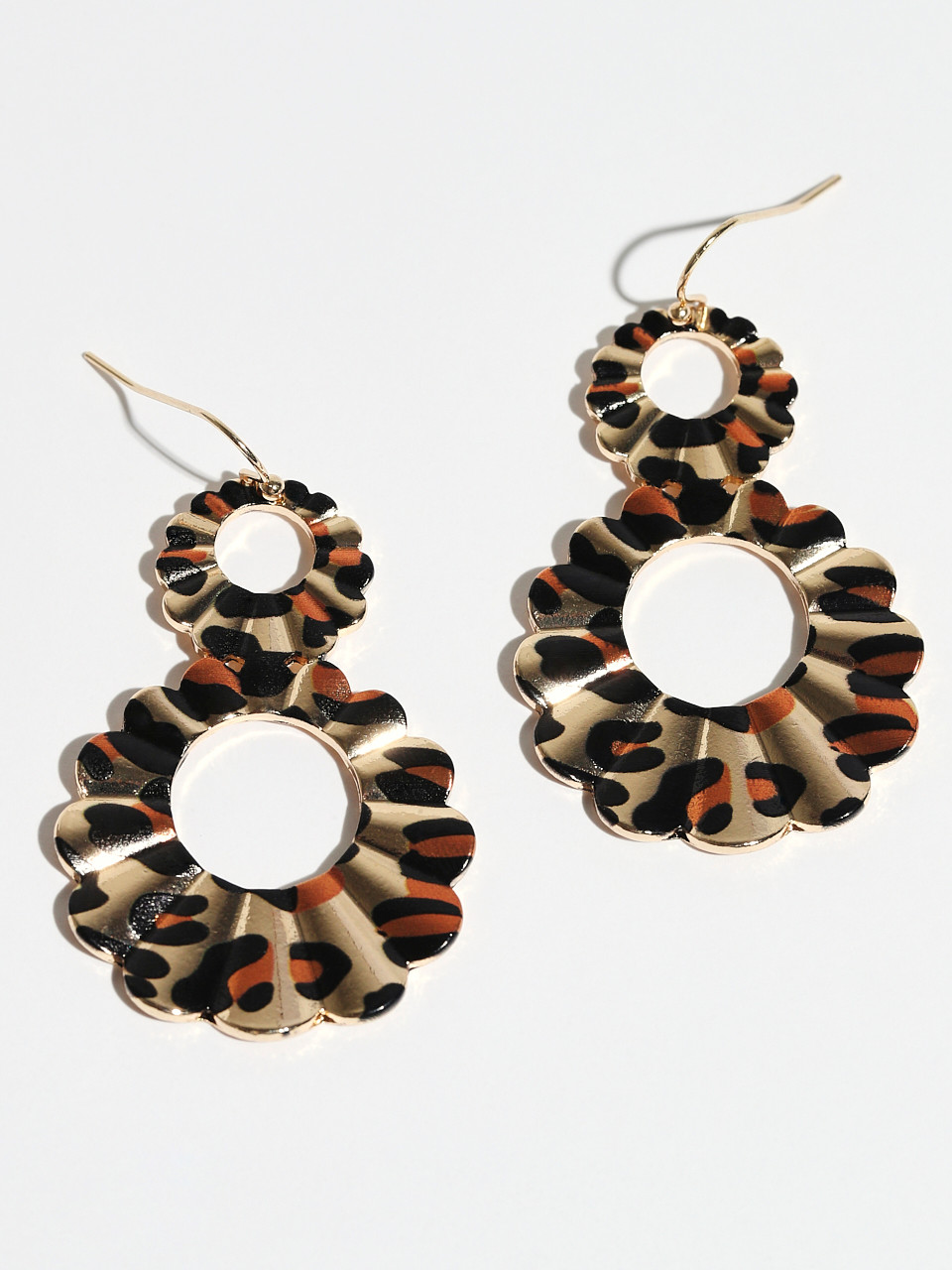 Gold Leopard Dangle Earrings