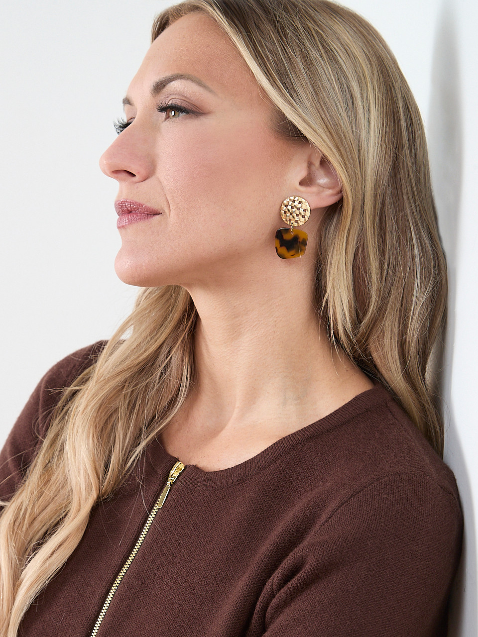 Gold/Tortoise Shell Statement Earrings