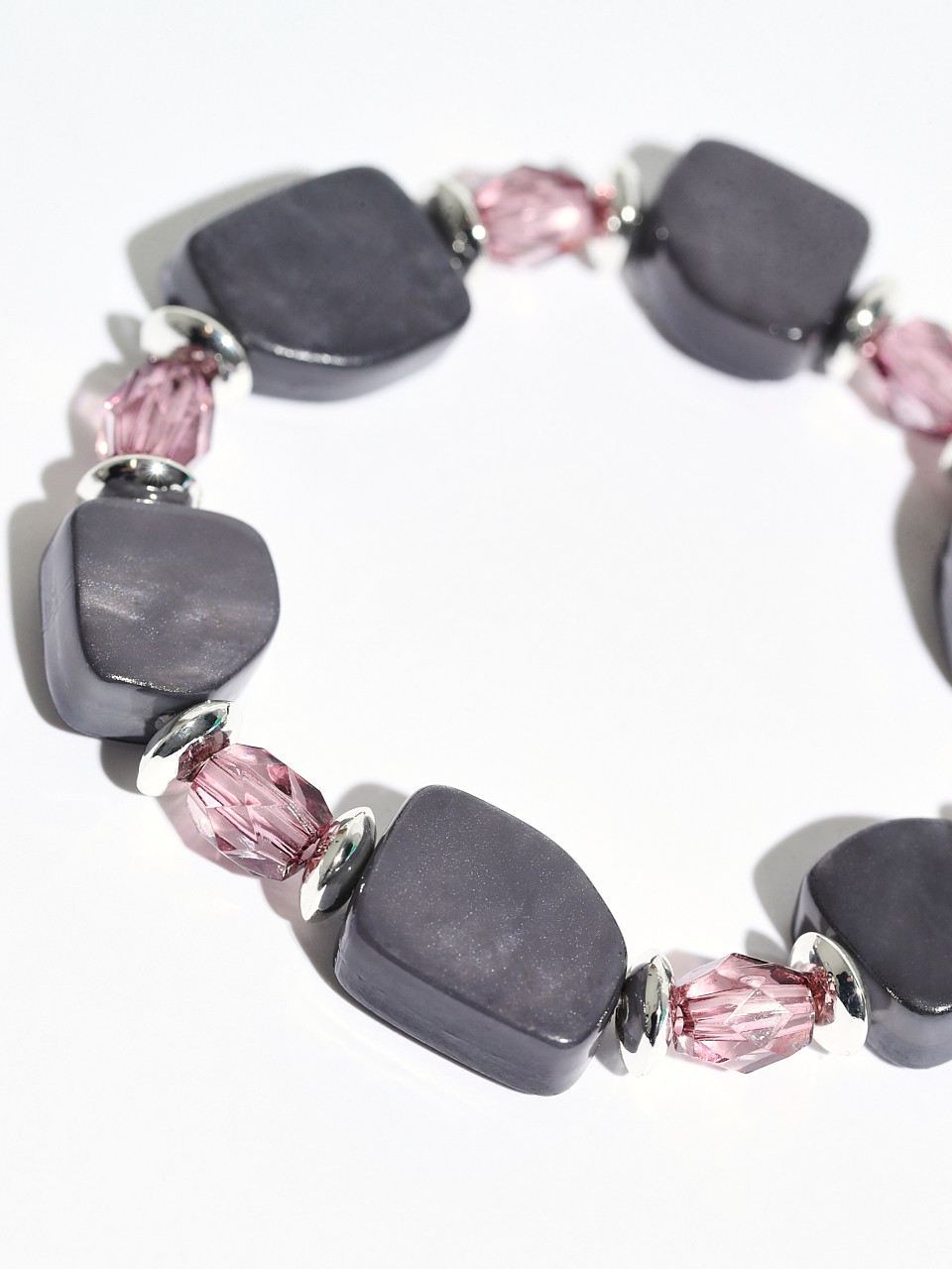 Lavender Bead Stretch Bracelet