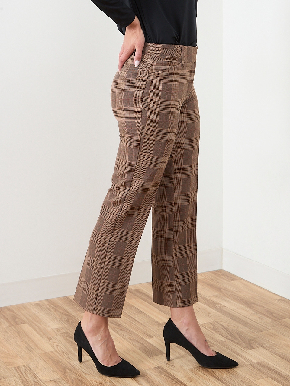 Leah Ankle Pant in Autumn Plaid