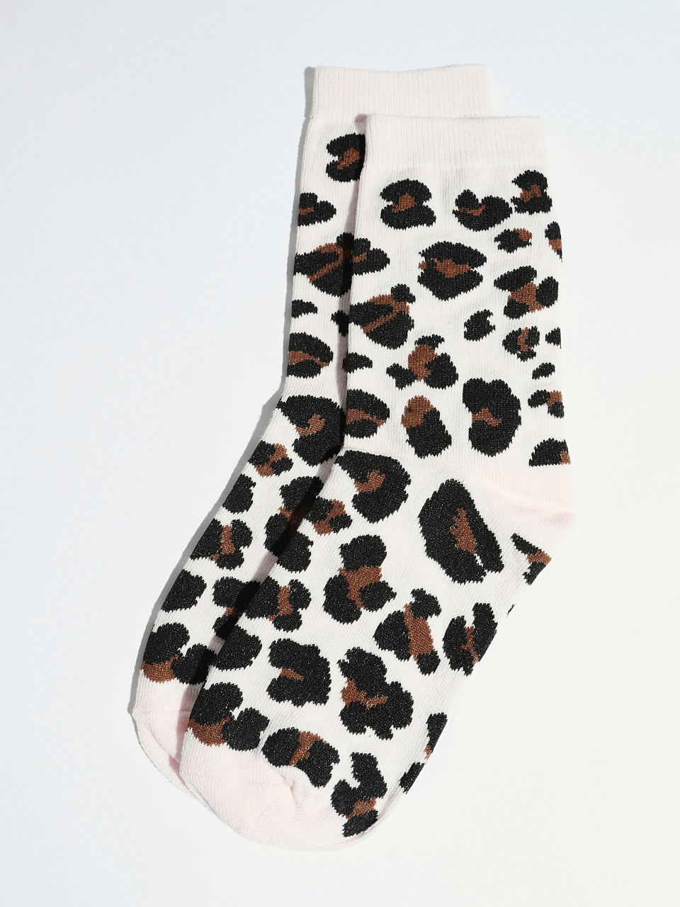 Leopard Print Crew Socks