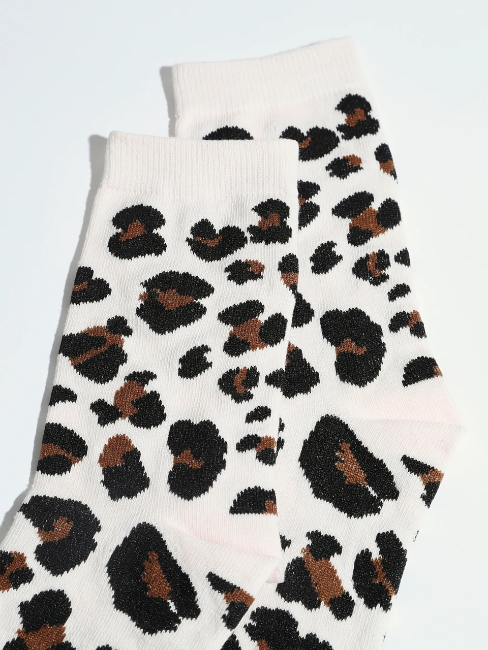Leopard Print Crew Socks