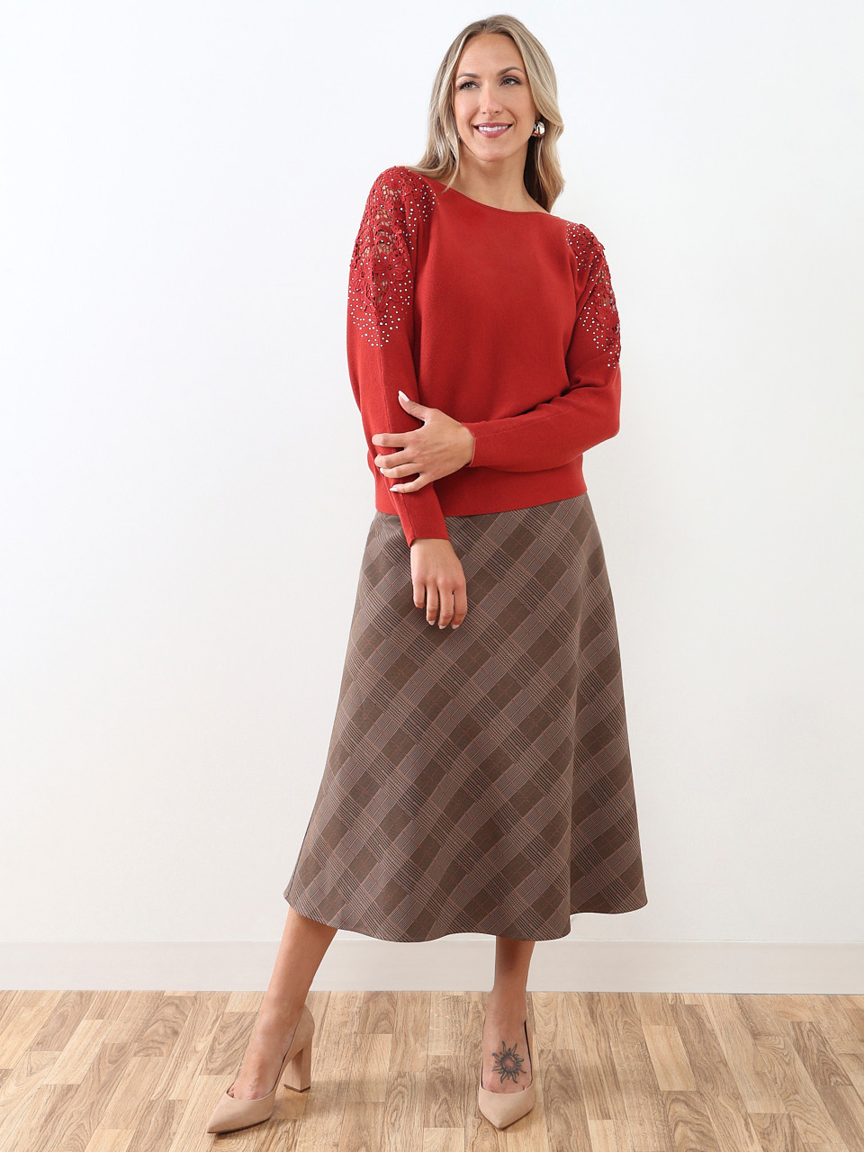 Long Shimmering Dolman Sleeve Sweater