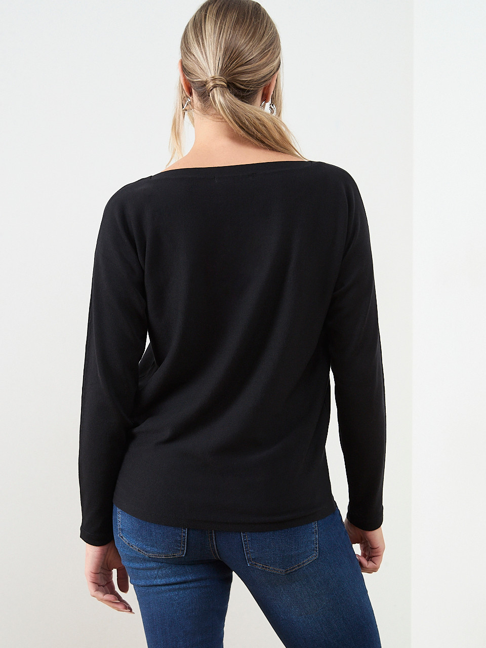 Long Sleeve Boatneck Pullover Sweater