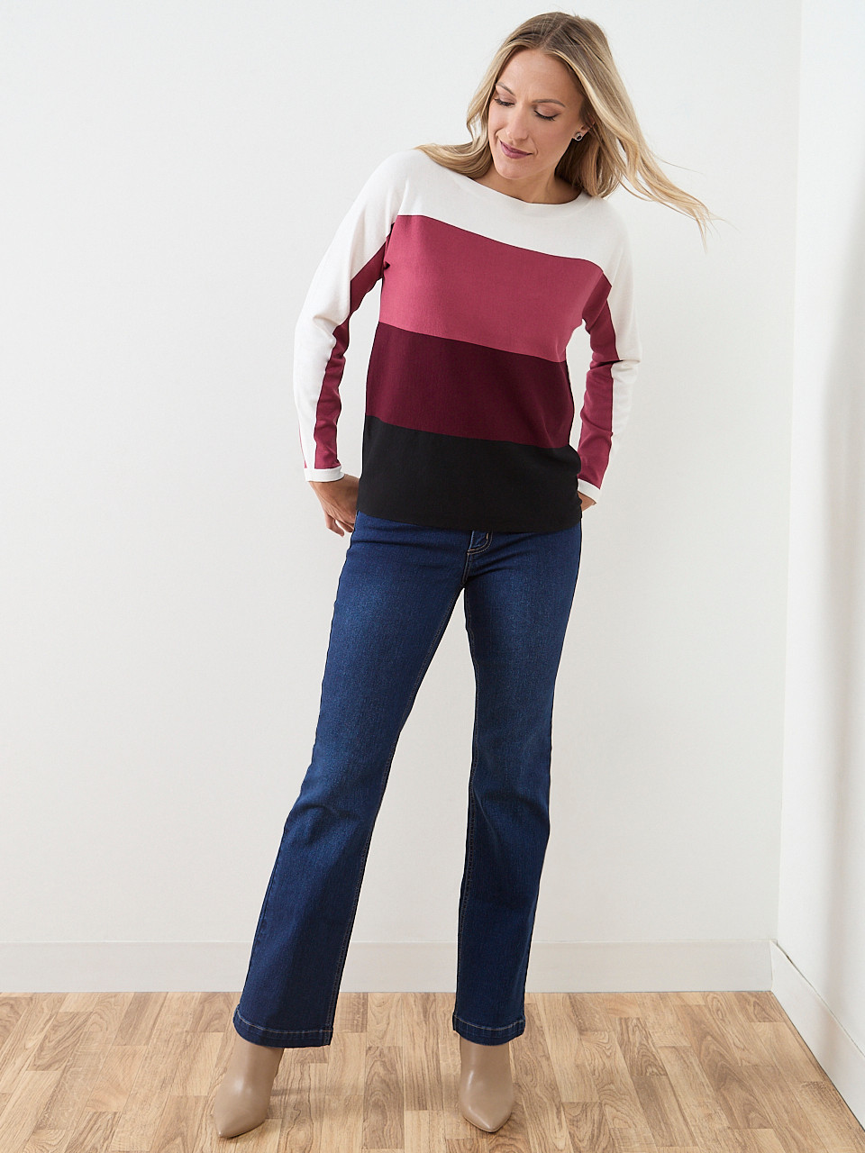 Long Sleeve Colour Block Sweater