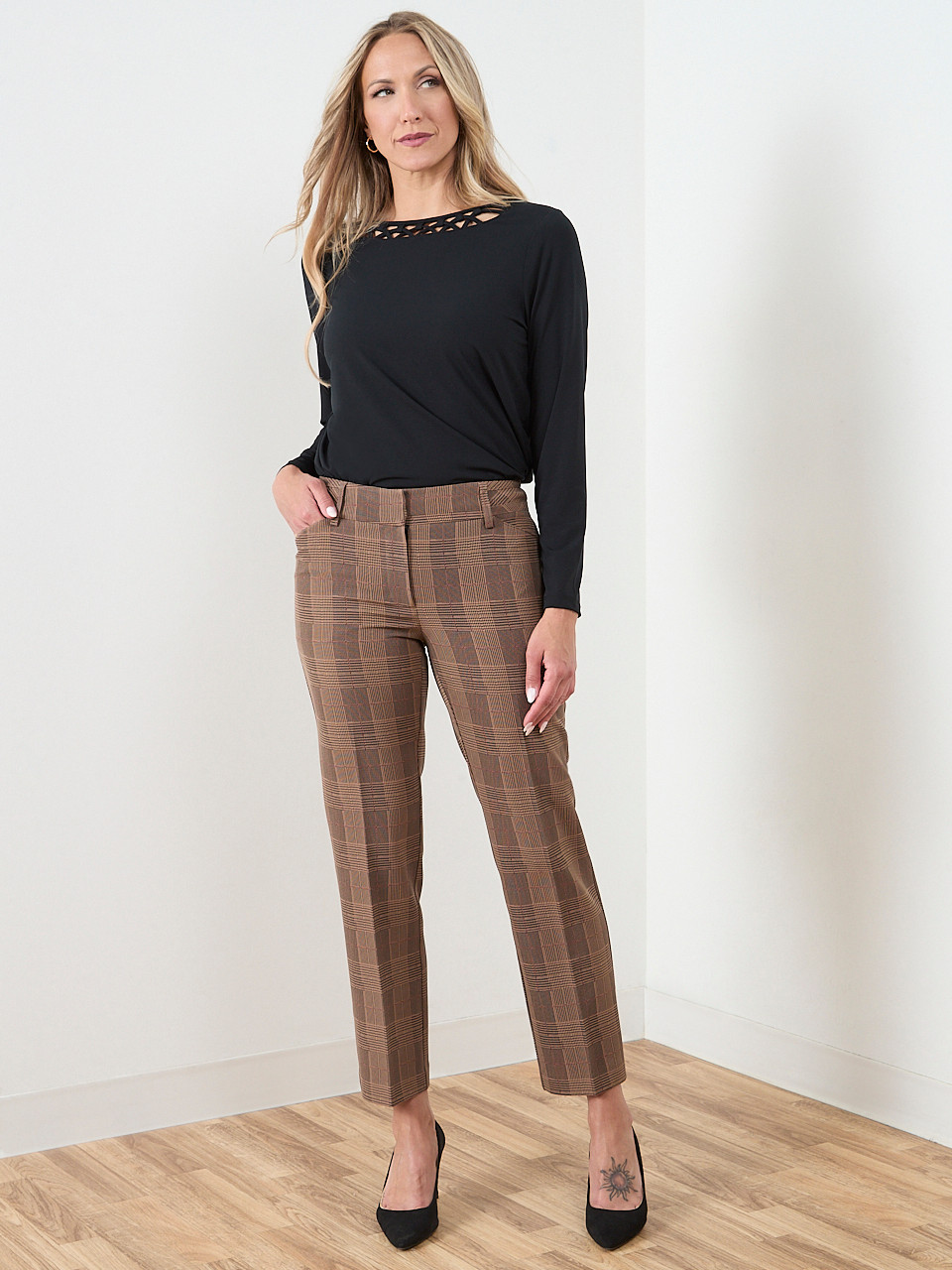 Long Sleeve Neck Cut-Out Top