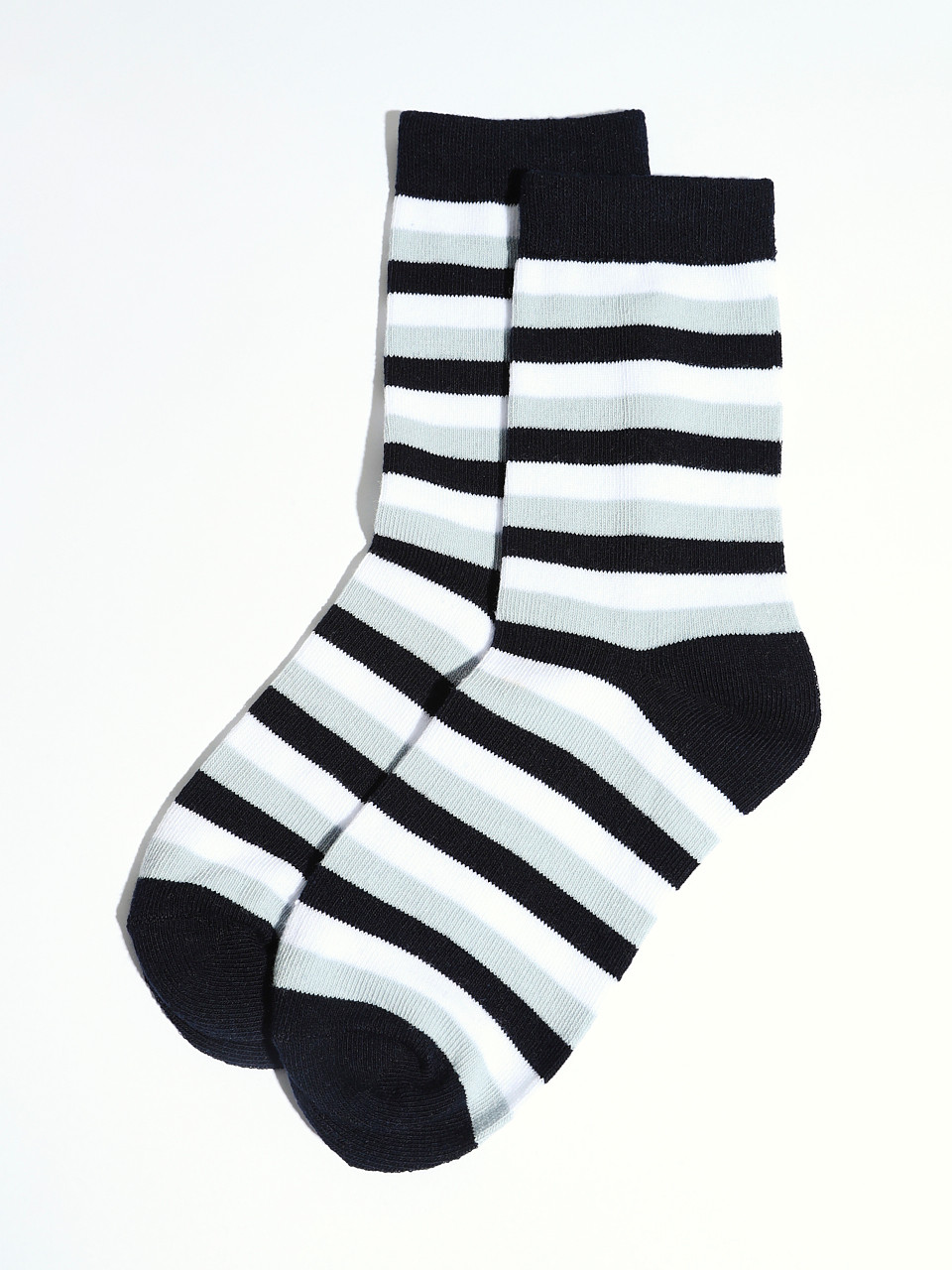 Navy/Cornflower/White Stripe Crew Socks