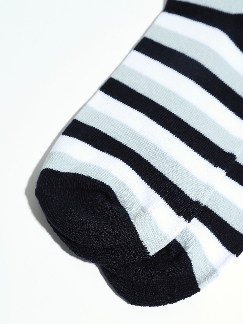 Navy/Cornflower/White Stripe Crew Socks