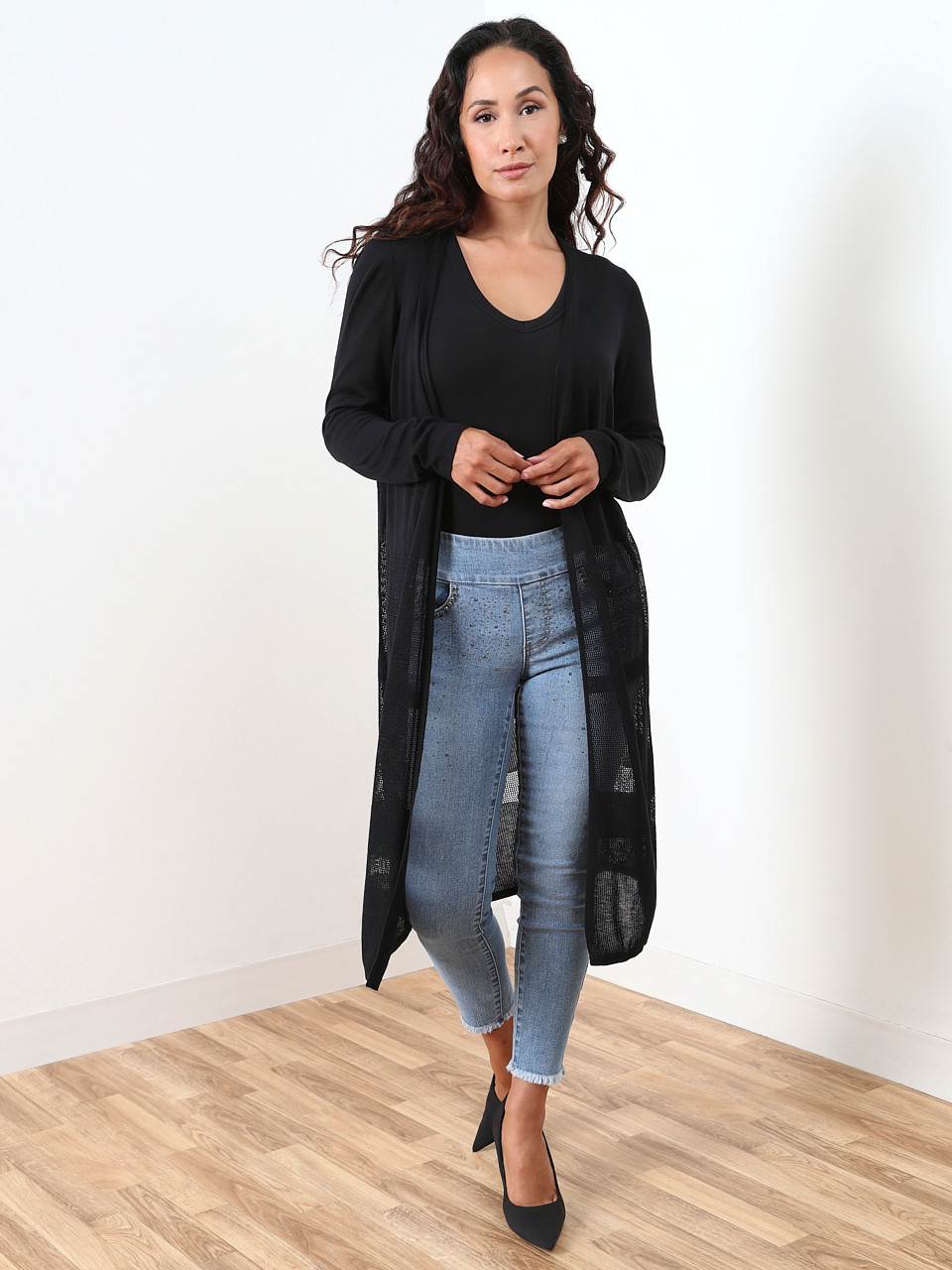 Petite Lightweight Pointelle Cardigan