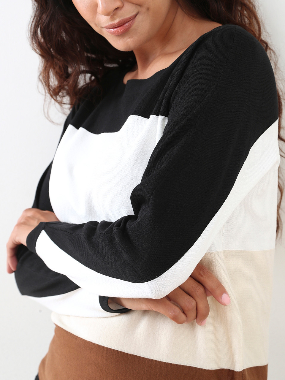 Petite Long Dolman Sleeve Knit Sweater