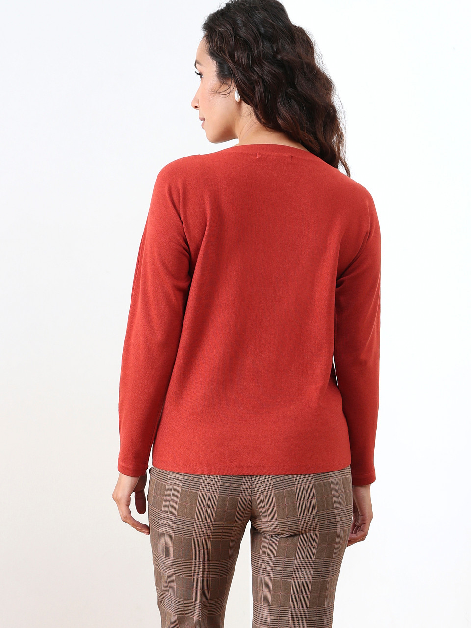 Petite Long Dolman-Sleeve Knit Sweater