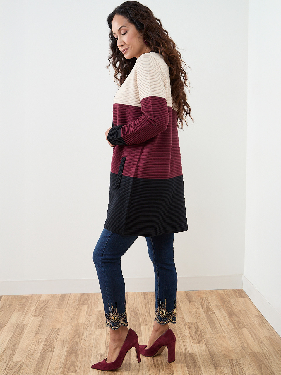 Petite Long Sleeve Ottoman Cardigan Sweater