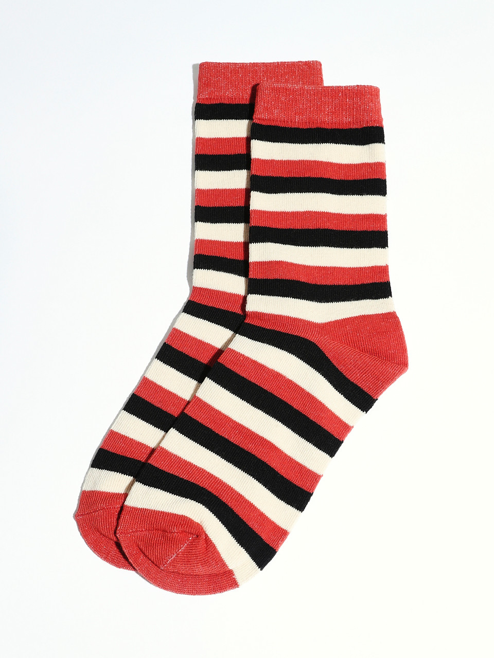 Pumpkin/Black/Stone Stripe Crew Socks