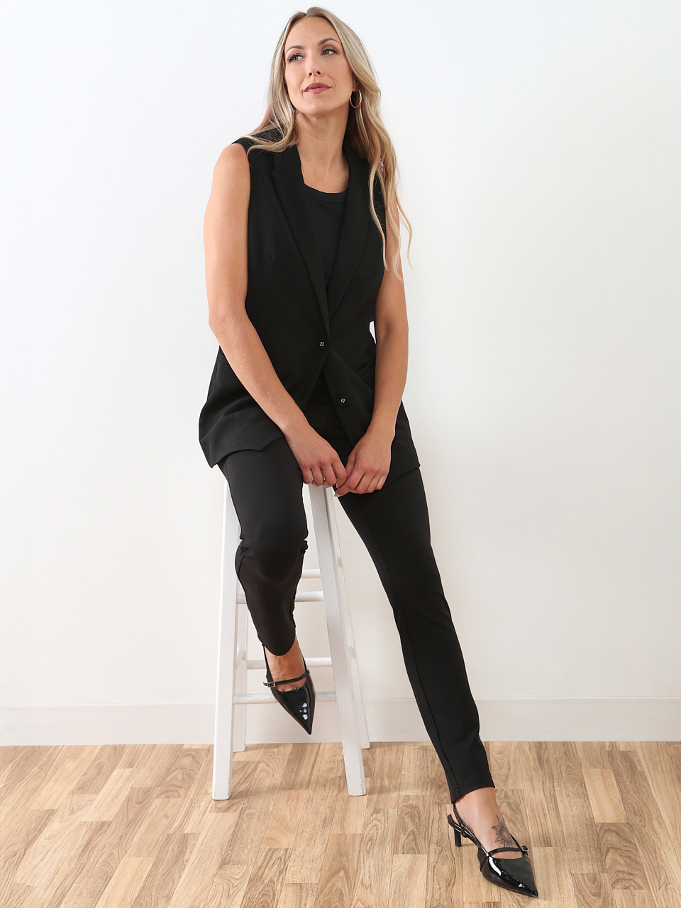 Scuba Crepe Mid-Length Vest