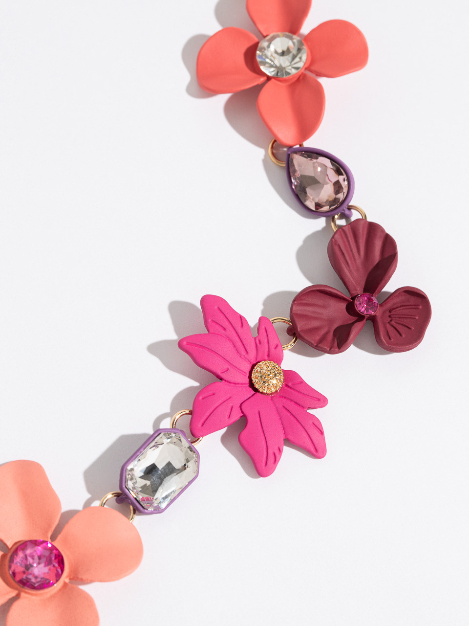 Short Multi-Floral Statement Necklace