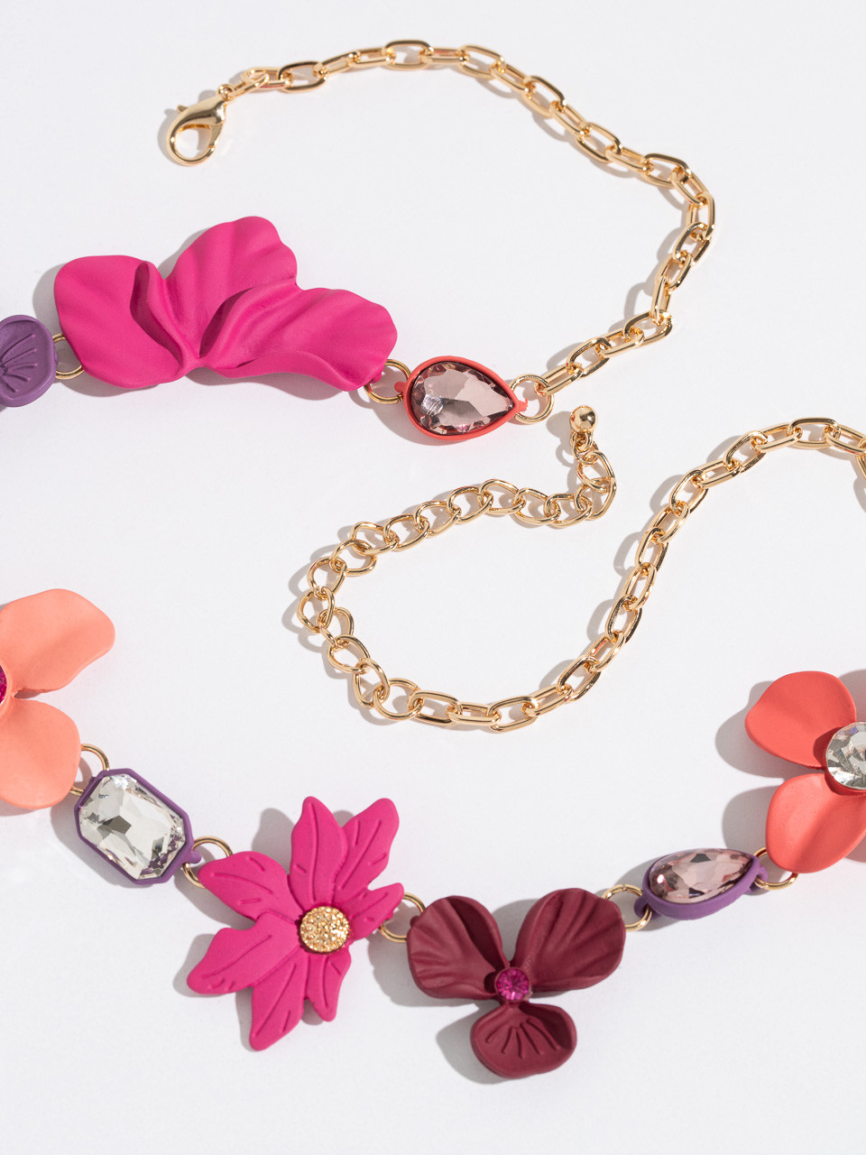 Short Multi-Floral Statement Necklace