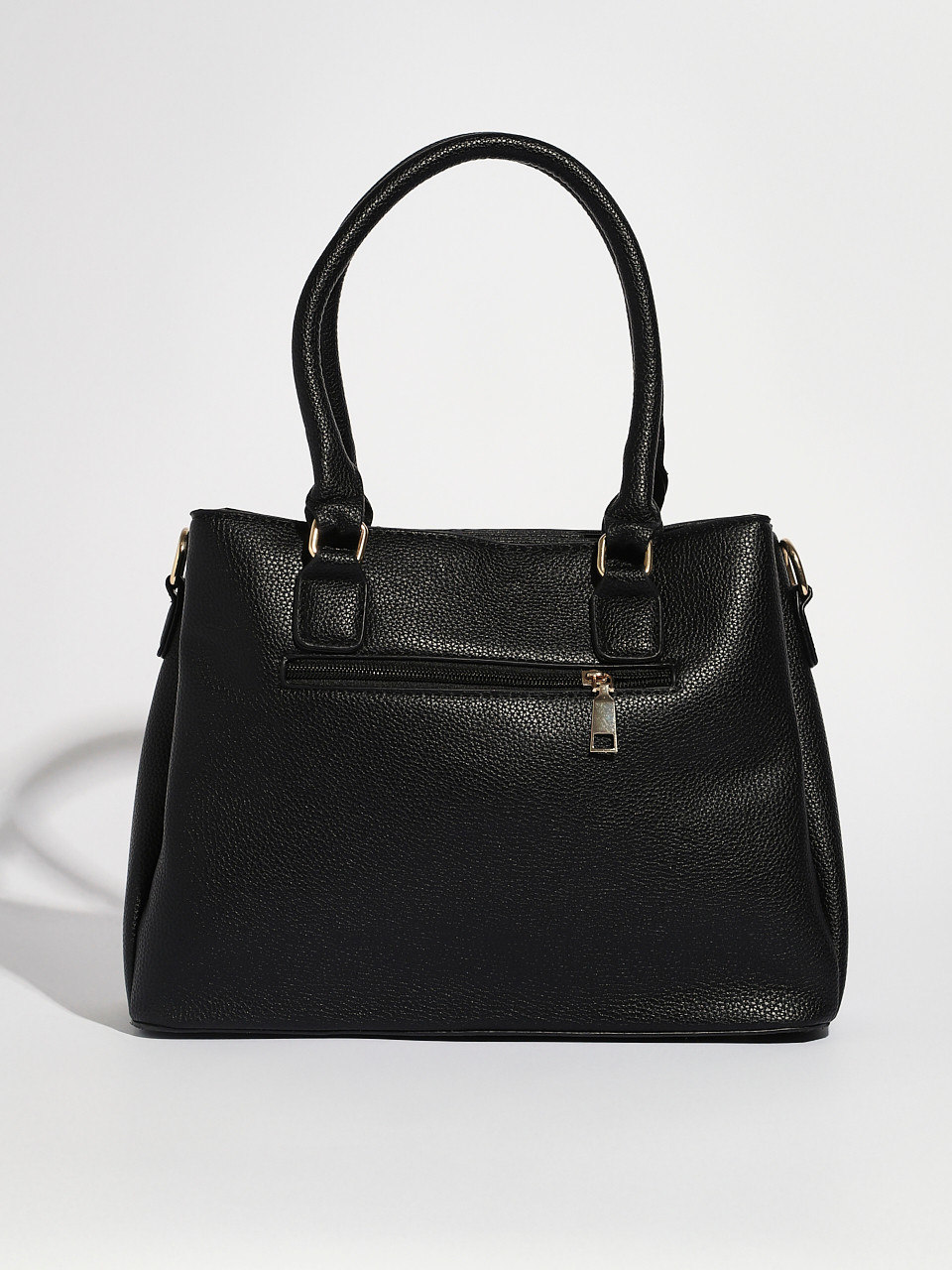 Tassel Front-Zip Handbag