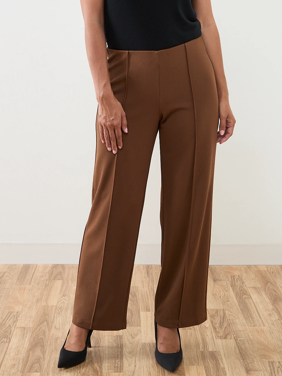 Trisha Scuba Crepe Wide-Leg Trouser