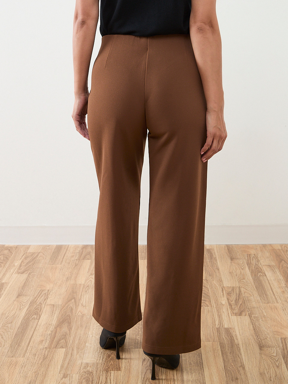 Trisha Scuba Crepe Wide-Leg Trouser