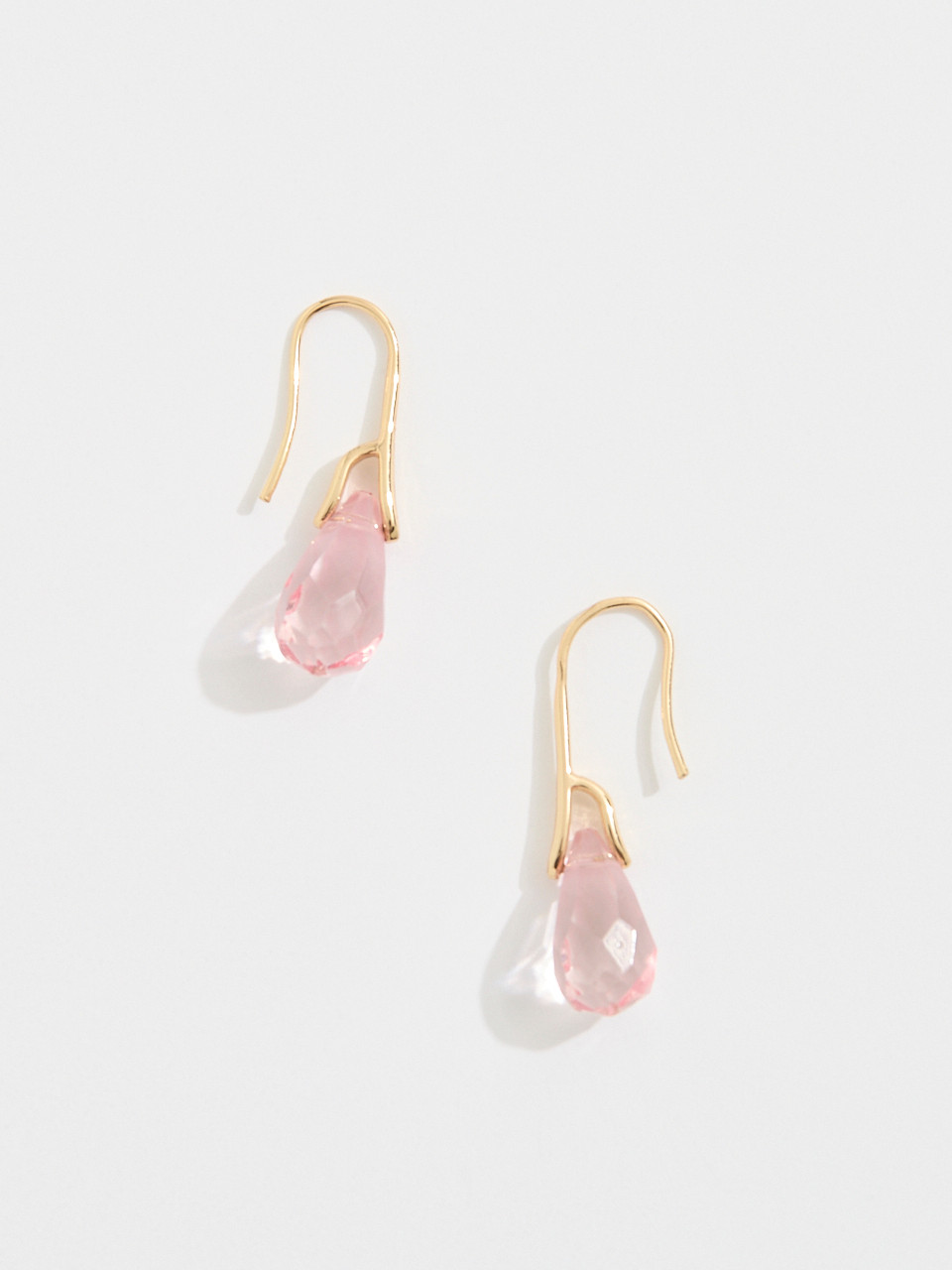 Gold & Soft Pink Drop Earrings