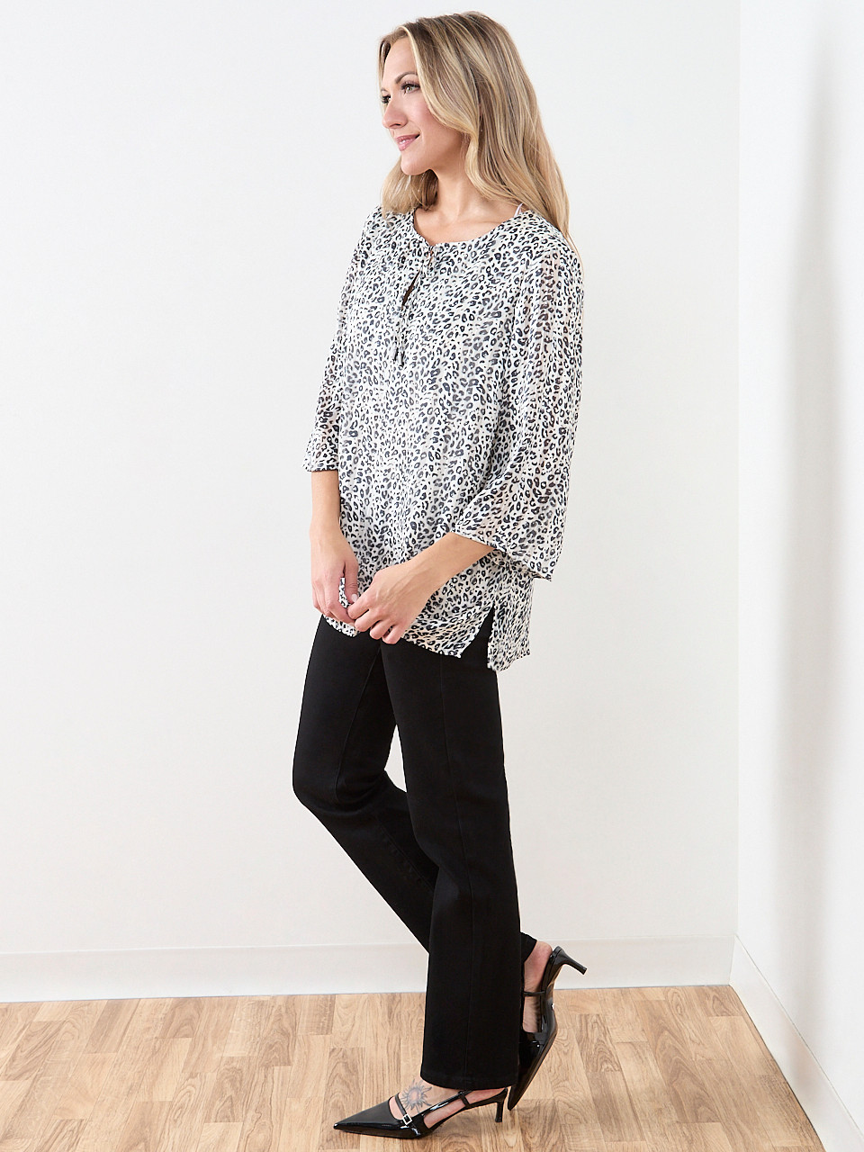 Bell Sleeve Chiffon Tunic | Cleo