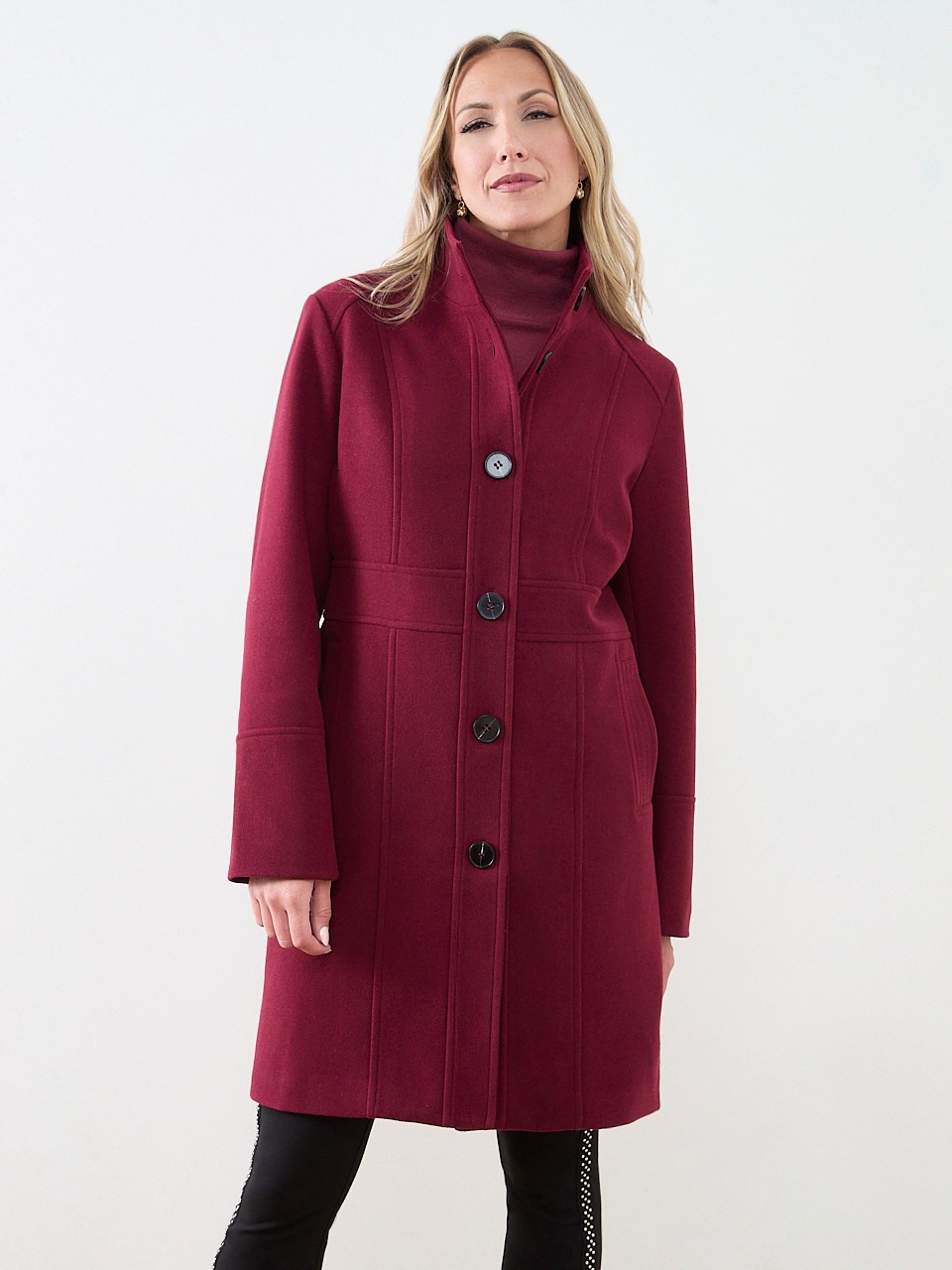 Faux Wool Seamed Coat | Cleo
