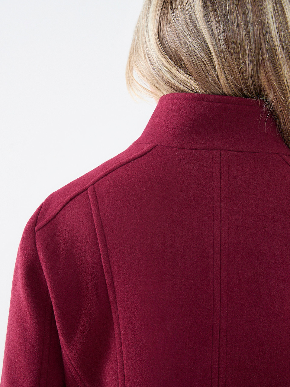 Faux Wool Seamed Coat