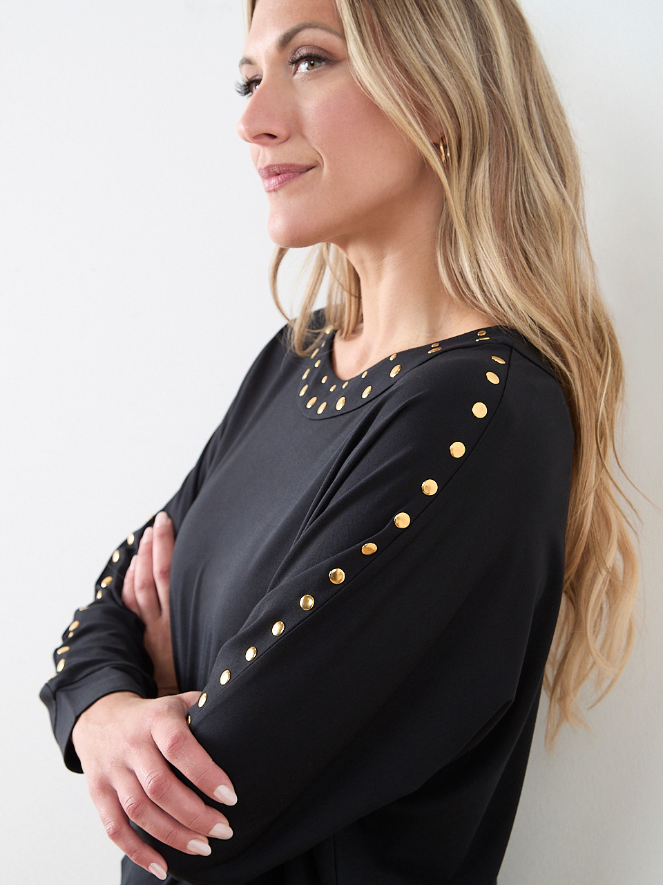 Gold Stud Trim Top