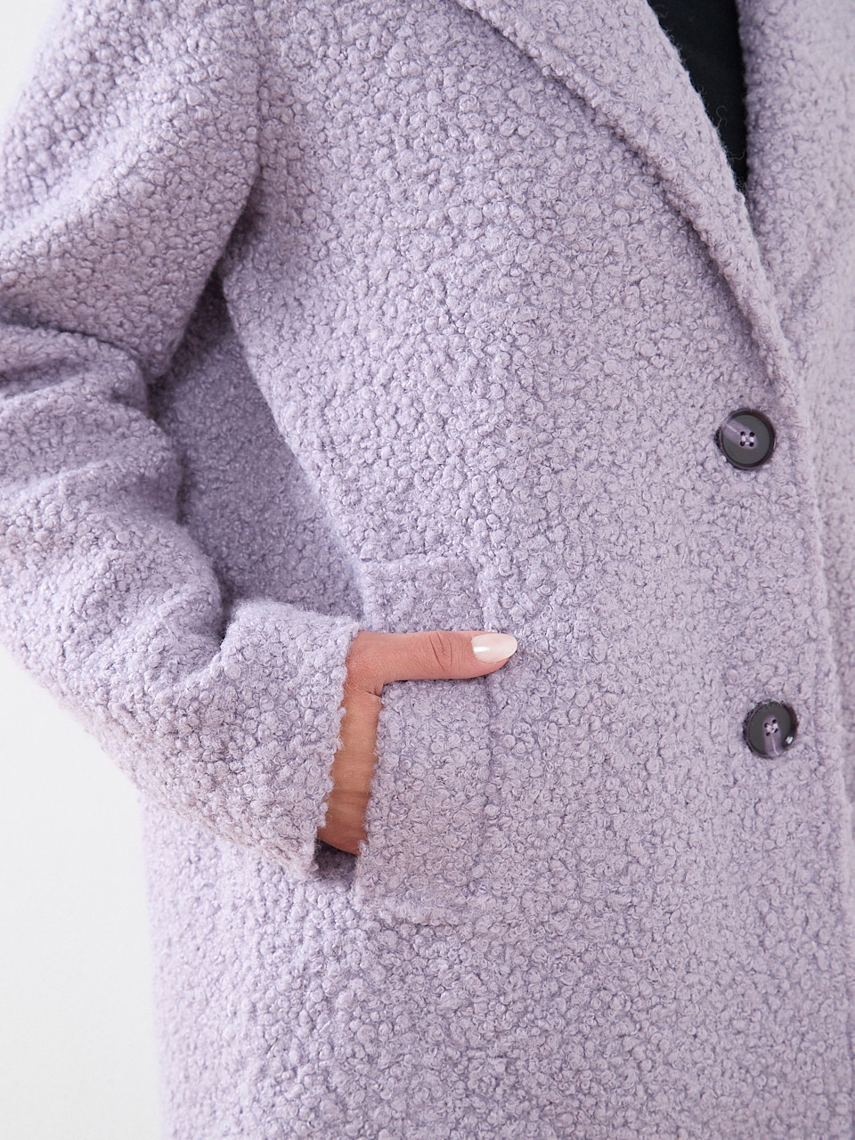 Knee-Length Boucle Coat