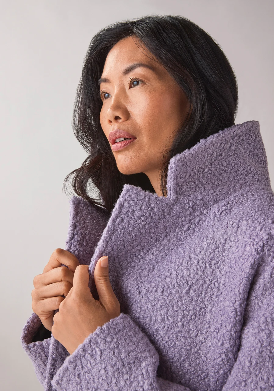 Knee-Length Boucle Coat | Cleo