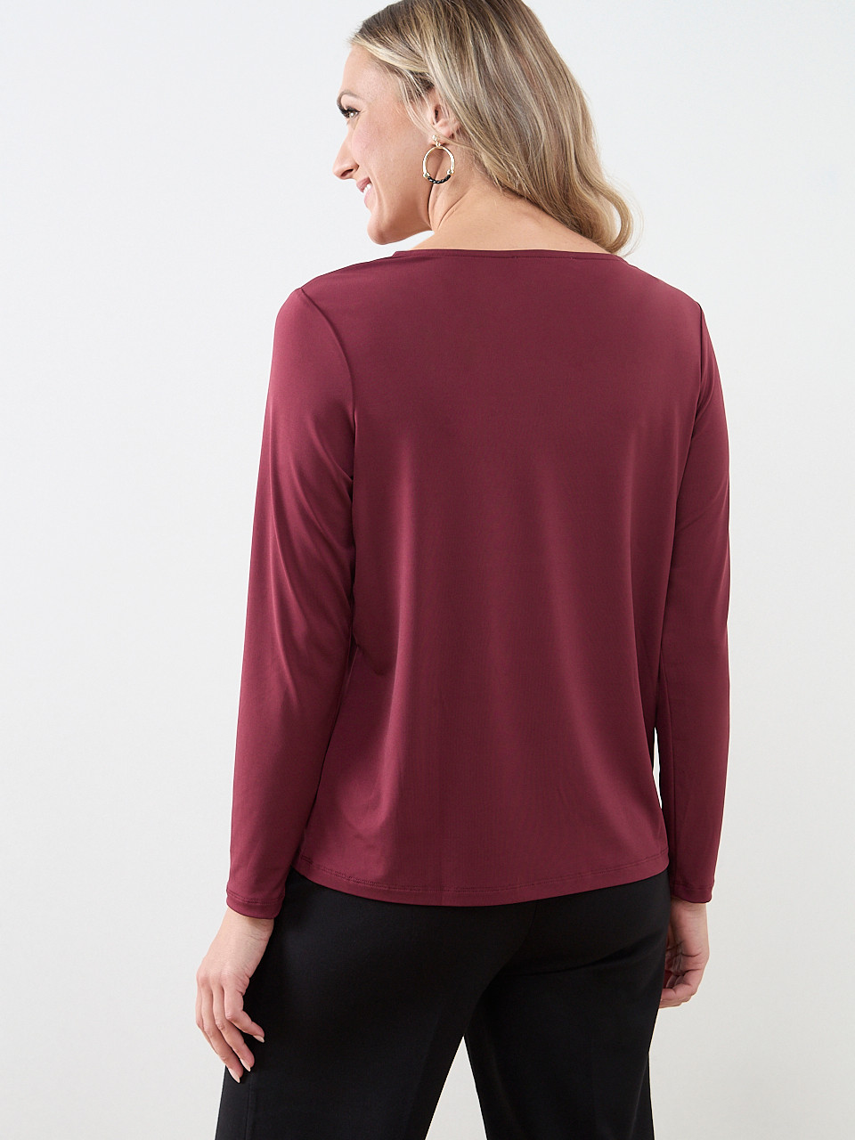 Long Sleeve Hardware Detail Top