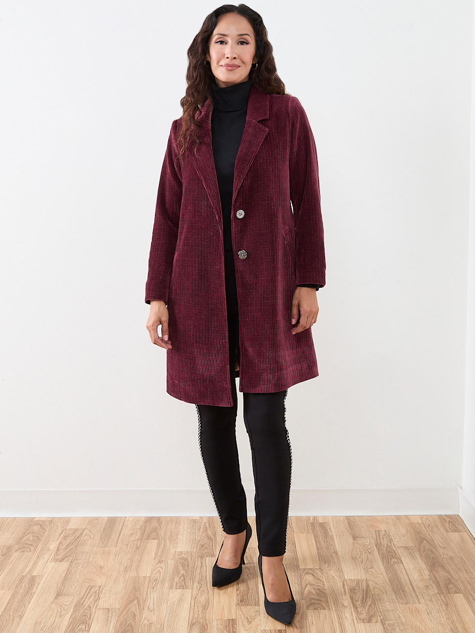 Luxe Corduroy Top- Coat | Cleo