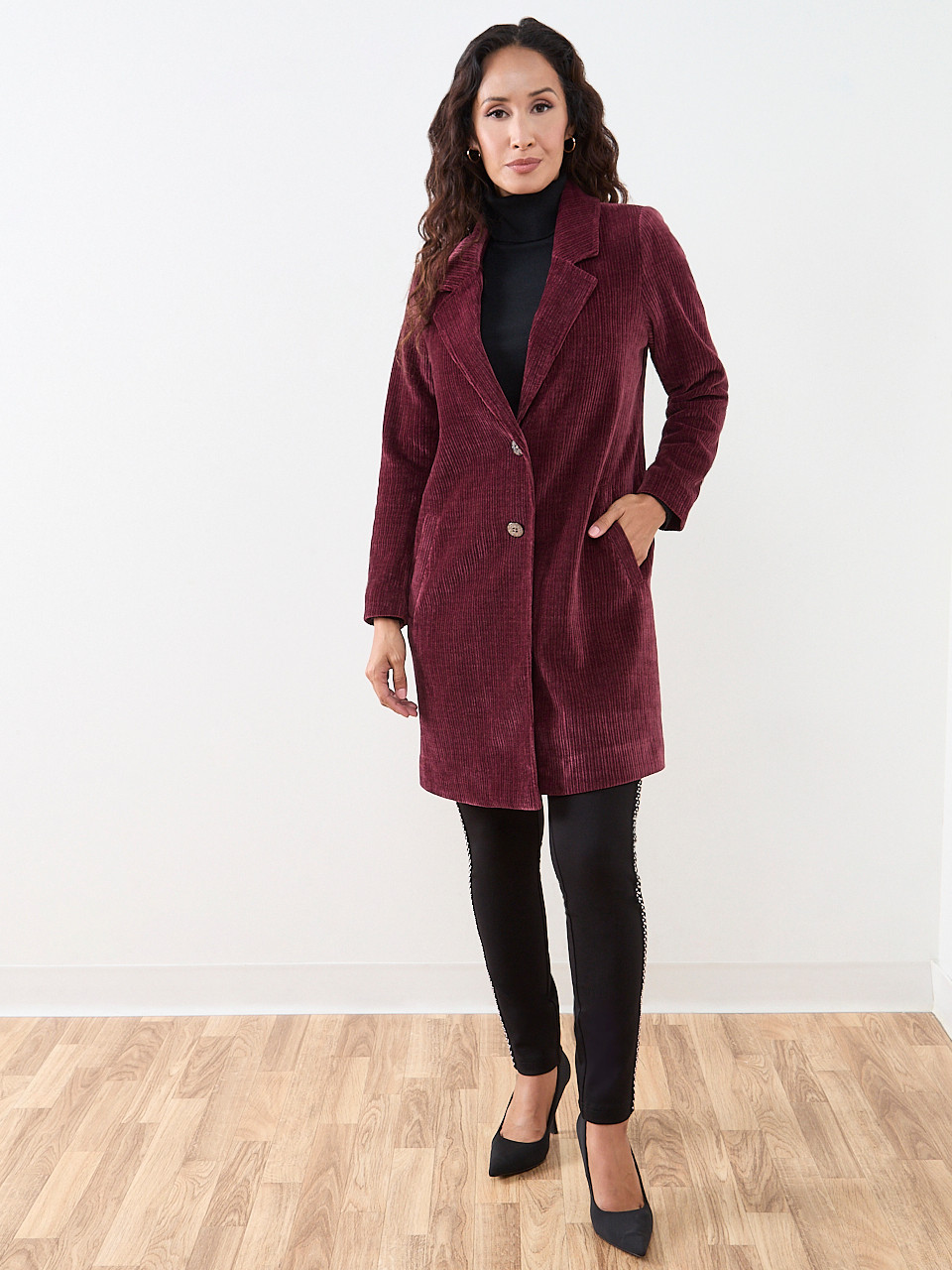 Luxe Corduroy Top- Coat | Cleo