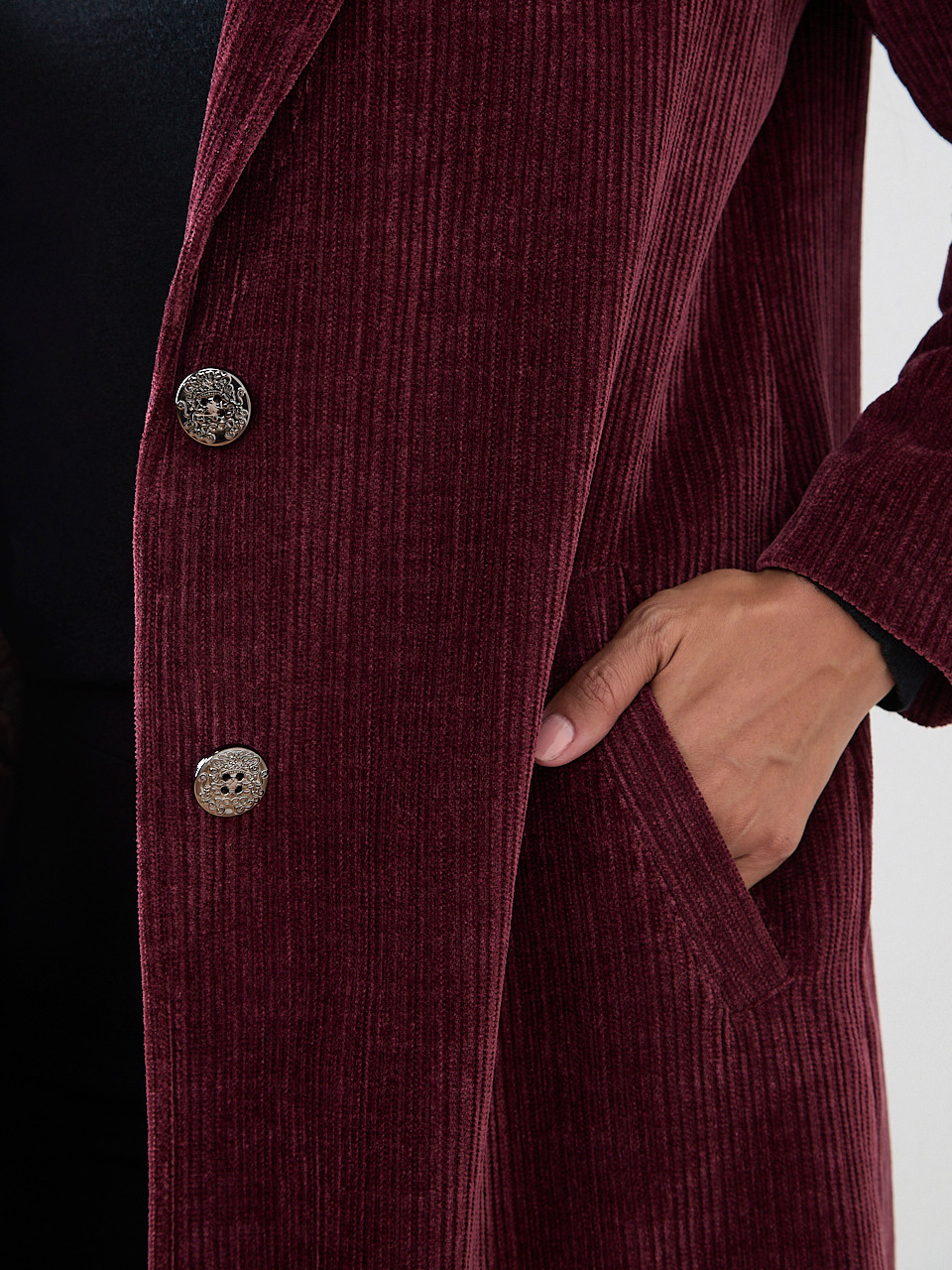 Luxe Corduroy Top- Coat | Cleo